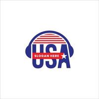 Made in the USA logo, labels and badges vector set on white background