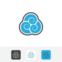 logo de nube estilos modernos y simples vector