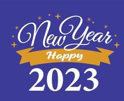 2023 Happy New Year Holiday Illustration Vector Abstract Yellow And White With Purple Background