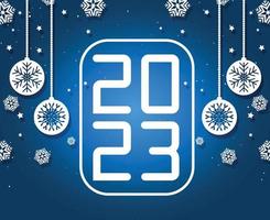 2023 Happy New Year Holiday Illustration Vector Abstract White With Blue Gradient Background