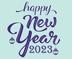 2023 Happy New Year Holiday Illustration Vector Abstract Purple With Cyan Background