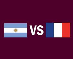 Argentina And France Flag Emblem Symbol Design Latin America And Europe football Final Vector Latin American And European Countries Football Teams Illustration