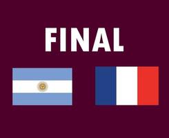 Argentina And France Flag Emblem Final football Symbol Design Latin America And Europe Vector Countries Illustration