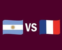 diseño de símbolo de cinta de bandera de argentina y francia vector final de fútbol de américa latina y europa ilustración de equipos de fútbol de países de américa latina y europa
