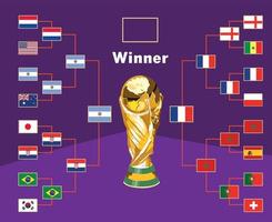 Flags Countries Emblem And Trophy World Cup Symbol Design football Final Vector Countries Football Teams Illustration