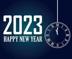 2023 Happy New Year Holiday Illustration Vector Abstract White With Blue Gradient Background