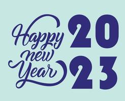 2023 Happy New Year Holiday Illustration Vector Abstract Purple With Cyan Background