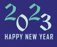 Happy New Year 2023 Holiday Illustration Vector Abstract Cyan With Purple Background