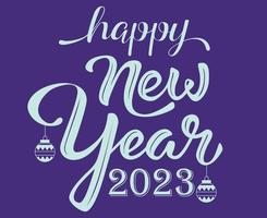 2023 feliz año nuevo vacaciones ilustración vector abstracto cian con fondo púrpura