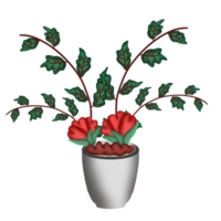 folha de flor estética decorativa em vaso png