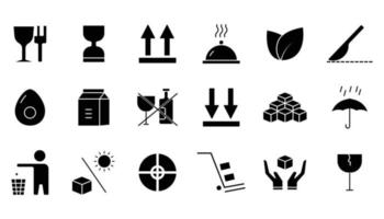 Illustration of set icon related to packaging. glyph icon style. Suitable for symbols in food packaging. simple vector design editable. Pixel perfect at 32 x 32