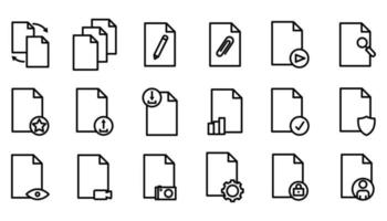 Illustration of set icon related to document. Line icon style. Simple vector design editable. Pixel perfect at 32 x 32