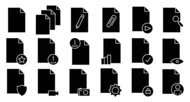 Illustration of set icon related to document. glyph icon style. Simple vector design editable. Pixel perfect at 32 x 32