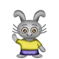 expression de dessin animé de personnage lapin mignon png