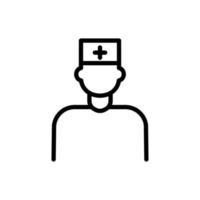 ilustración del icono de enfermera. estilo de icono de línea. icono relacionado con la salud y la medicina. diseño vectorial simple editable. píxel perfecto a 64 x 64 vector