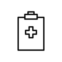 Clipboard icon illustration with hospital plus sign. line icon style. icon related to healthcare and medical. Simple vector design editable. Pixel perfect at 64 x 64