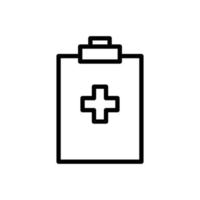 ilustración del icono del portapapeles con el signo más del hospital. estilo de icono de línea. icono relacionado con la salud y la medicina. diseño vectorial simple editable. píxel perfecto a 64 x 64 vector