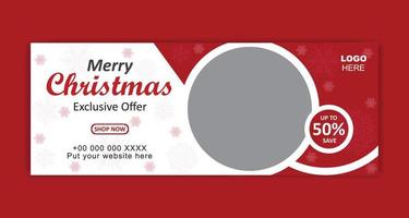 Christmas and New year social media cover banner vector