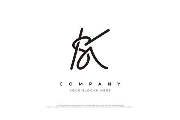 Initial Letter KS Logo or SK Logo Design Vector Template