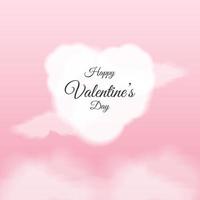 Minimal Valentine's day greeting with heart shape cloud