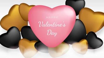 Happy valentine's greeting background with hearts vector