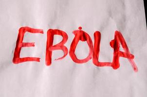 Ebola lettering on paper photo