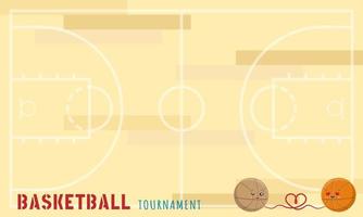 Basketball themed background with copy space area vector