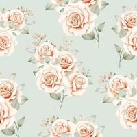 Elegant Floral Rose Seamless Pattern watercolor vector