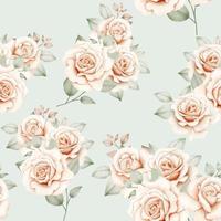 Elegant Floral Rose Seamless Pattern watercolor vector