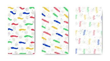 Abstract colorful seamless pattern with paint marks, traces, smudges, scribble on white background vector