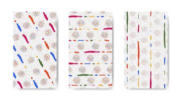 Abstract colorful seamless pattern with paint marks, traces, smudges, scribble on white background vector