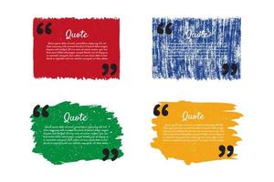 Colorful modern communication quote frame with abstract brush stroke collection vector