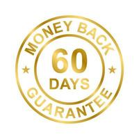 60 days money back guarantee icon for graphic design, logo, website, social media, mobile app, UI illustration vector