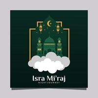 cartel de ilustración de isra mi'raj de degradado vectorial vector