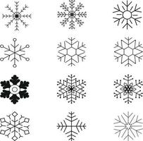 conjunto de iconos de copos de nieve diseño editable vector