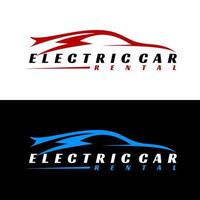 vector de diseño de logotipo de línea de coche eléctrico