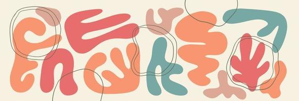 Hand drawn different Abstract organic shapes set. Vector Isolated elements