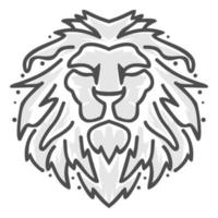 The head of a lion with a long mane abstract gray and white discreet with little specks around it vector