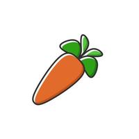 cute carrot vector icon illustration with flat design isolated white background