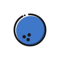 cute blue bowling icon on white background vector