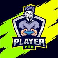 Pro player anonymous esport gaming logo vector