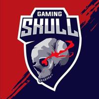 Skull gaming esport logo design vector