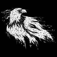 The eagle standing looking back is very thoughtful with a unique abstract stroke vector