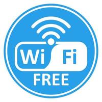 wifi free zone blue color wireless stickers design icon connection hotspot area vector