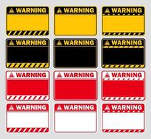 warning caution set sign text space area message box sticker label object goods commodity collection vector