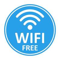 wifi free zone blue color wireless stickers design icon connection hotspot area vector