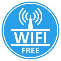wifi free zone color azul pegatinas inalámbricas diseño icono conexión hotspot area