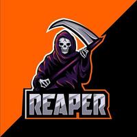 Reaper skull mascot esport logo vector