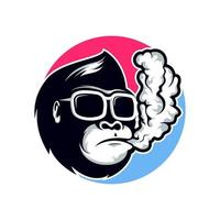 Smoke Monkey Logo Design vector