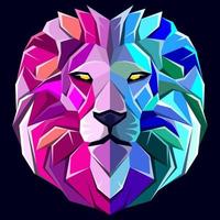 The lion's head high art work in full color is very charming with original art vector